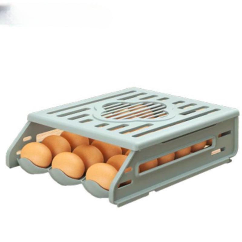 Egg Rolling Box for Refrigerator Storage, Holds 18-21 Eggs