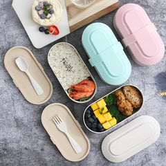 2 Layer Leakproof Bento Box w/ Spoon