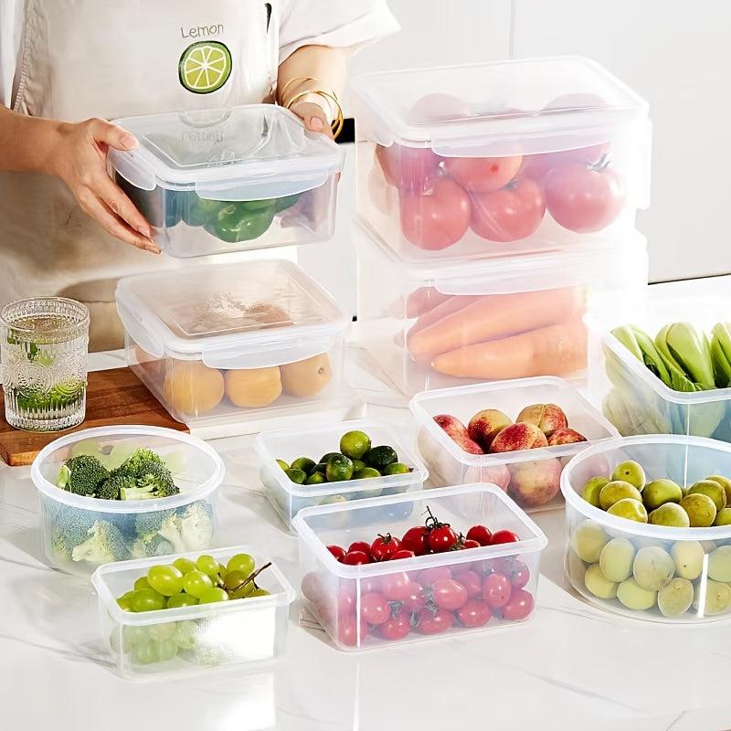 4pcs Plastic Refrigerator Storage Box Fresh Keeping Bento Box