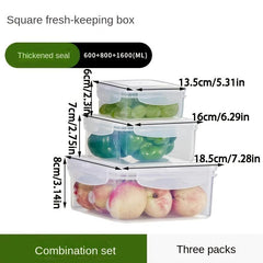 4pcs Plastic Refrigerator Storage Box Fresh Keeping Bento Box