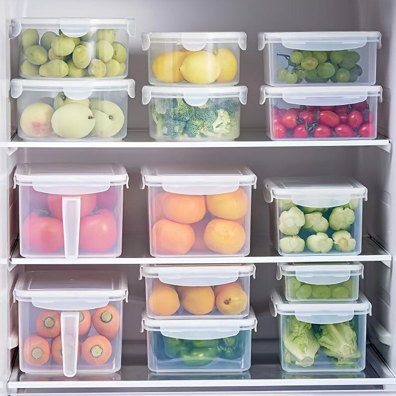 4pcs Plastic Refrigerator Storage Box Fresh Keeping Bento Box