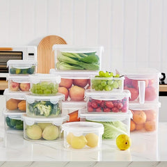 4pcs Plastic Refrigerator Storage Box Fresh Keeping Bento Box