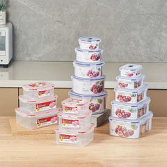 4pcs Plastic Refrigerator Storage Box Fresh Keeping Bento Box