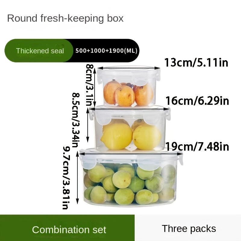 4pcs Plastic Refrigerator Storage Box Fresh Keeping Bento Box