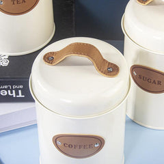 Retro Tea Jar Set - Metal Storage Containers