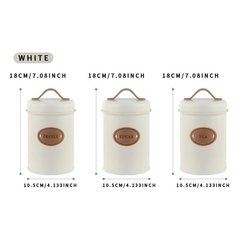 Retro Tea Jar Set - Metal Storage Containers