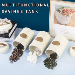Retro Tea Jar Set - Metal Storage Containers