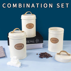 Retro Tea Jar Set - Metal Storage Containers