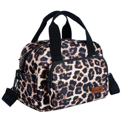 Leopard Printed Lunch Bag Women Adjustable Strap Leakproof Insulated Lunch Box