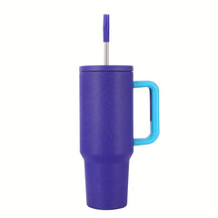 Stainless Steel Glitter Tumbler with Lid and Straw