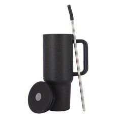 Stainless Steel Glitter Tumbler with Lid and Straw