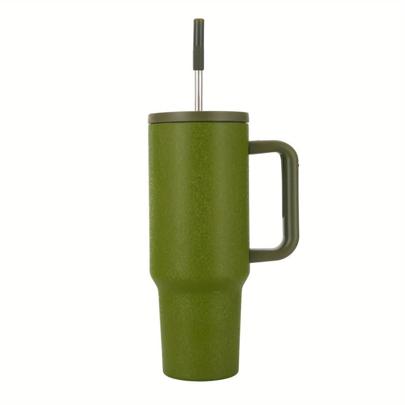 Stainless Steel Glitter Tumbler with Lid and Straw