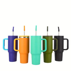 Stainless Steel Glitter Tumbler with Lid and Straw