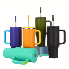 Stainless Steel Glitter Tumbler with Lid and Straw