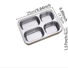 Stainless Steel Insulated Lunch Box with 4 Compartment Grids