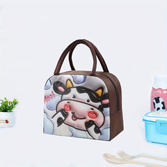 Portable Insulated Lunch Bag Tote Bag Animal Print for Camping Picnic Beach