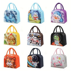 Portable Insulated Lunch Bag Tote Bag Animal Print for Camping Picnic Beach