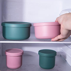 3pcs Round Silicone Lunch Box Set Portable Soup Bowl Refrigerator Sealed Fresh-k