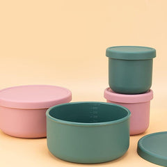3pcs Round Silicone Lunch Box Set Portable Soup Bowl Refrigerator Sealed Fresh-k