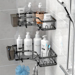Punch Triangle Shelf Kitchen Storage Rack With Hooks