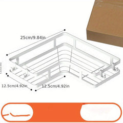 Punch Triangle Shelf Kitchen Storage Rack With Hooks