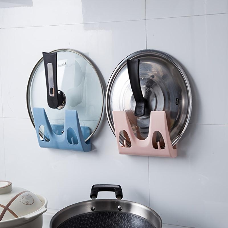 Wall Mounted Pot Lid Holder Kitchen Organizer No Drilling Required