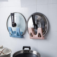 Wall Mounted Pot Lid Holder Kitchen Organizer No Drilling Required
