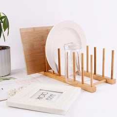 Bamboo Cup Holder Glass Hanging Rack for Home Milk Tea Cup Mug Drying