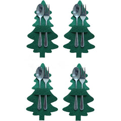4pcs Xmas Tree Cutlery Holders Christmas Tableware Silverware Pouches