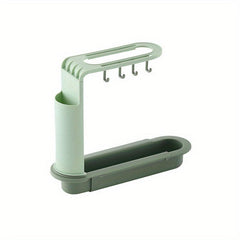 Adjustable Sink Drain Basket Telescopic Storage Rack Dish Rag Kitchen Accessorie