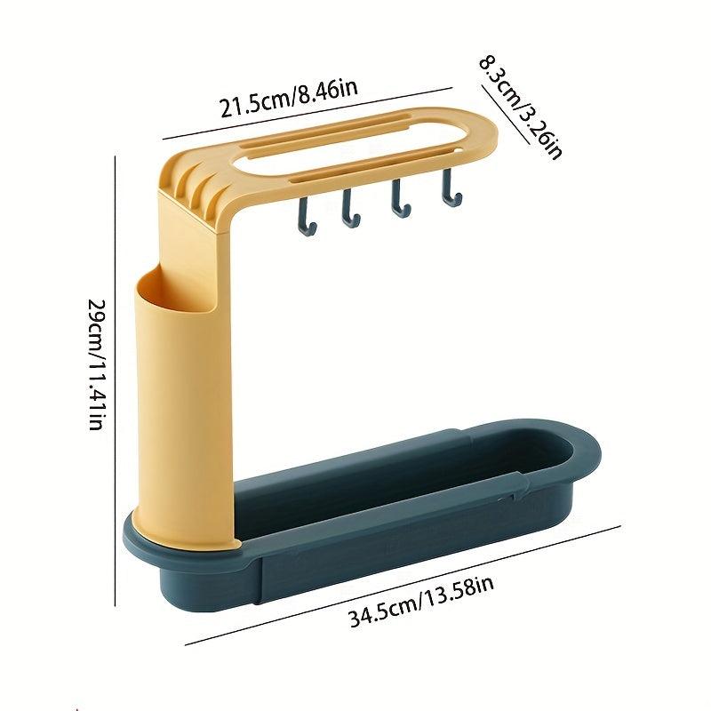 Adjustable Sink Drain Basket Telescopic Storage Rack Dish Rag Kitchen Accessorie