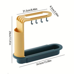 Adjustable Sink Drain Basket Telescopic Storage Rack Dish Rag Kitchen Accessorie