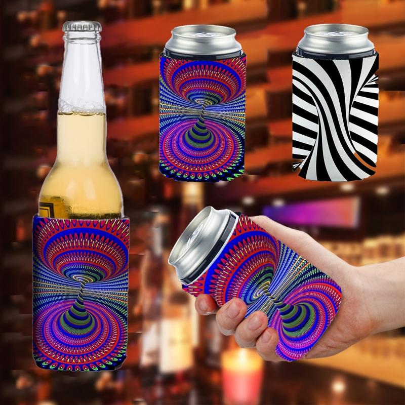 Dislocation Print Neoprene Can Cooler Sleeve for 12oz Cans