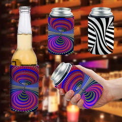 Dislocation Print Neoprene Can Cooler Sleeve for 12oz Cans