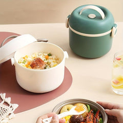 Stainless Steel Double Layer Lunch Box Insulated Leakproof Microwave Safe