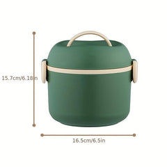 Stainless Steel Double Layer Lunch Box Insulated Leakproof Microwave Safe