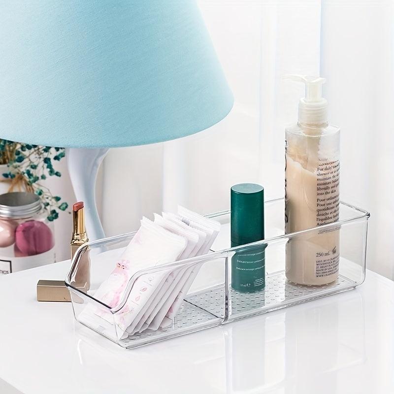 Clear Pantry Organizer Container Bins with Dividers and Handles