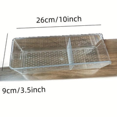 Clear Pantry Organizer Container Bins with Dividers and Handles