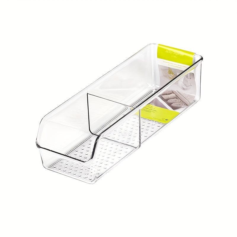 Clear Pantry Organizer Container Bins with Dividers and Handles