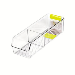 Clear Pantry Organizer Container Bins with Dividers and Handles