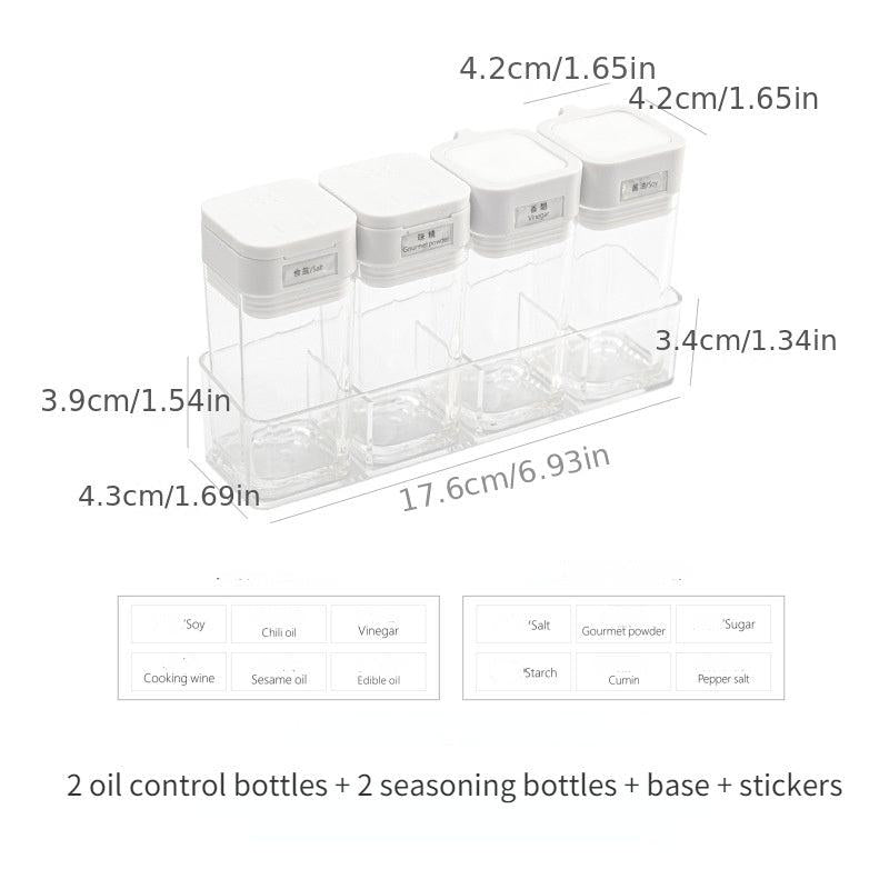 2pcs Kitchen Transparent Seasoning Jar Spice And Seasoning Sprayer
