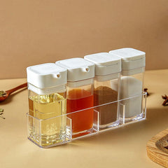 2pcs Kitchen Transparent Seasoning Jar Spice And Seasoning Sprayer