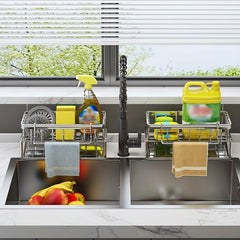 Stainless Steel Sink Drainage Rack Tableware Vegetables Fruit Drying