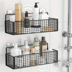 Spice Rack Basket Shelf Kitchen Bathroom Organizer Wall Mounted