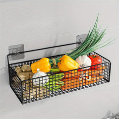 Spice Rack Basket Shelf Kitchen Bathroom Organizer Wall Mounted