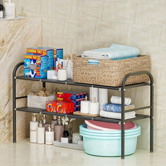 Zendar Under Sink Organizers Tier Expandable Cabinet Bathroom Shelf Storage
