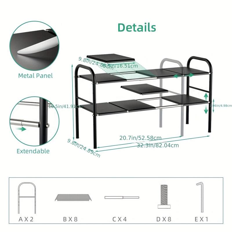 Zendar Under Sink Organizers Tier Expandable Cabinet Bathroom Shelf Storage
