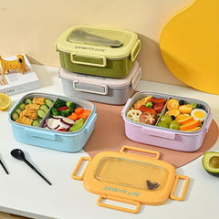 Creative Rectangular Bento Box Leakproof Food Container for School and Work