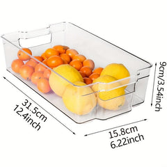 Refrigerator Storage Box Clear Plastic Trash Can for Kitchen Organizing