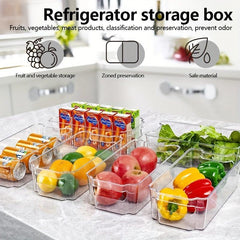 Refrigerator Storage Box Clear Plastic Trash Can for Kitchen Organizing